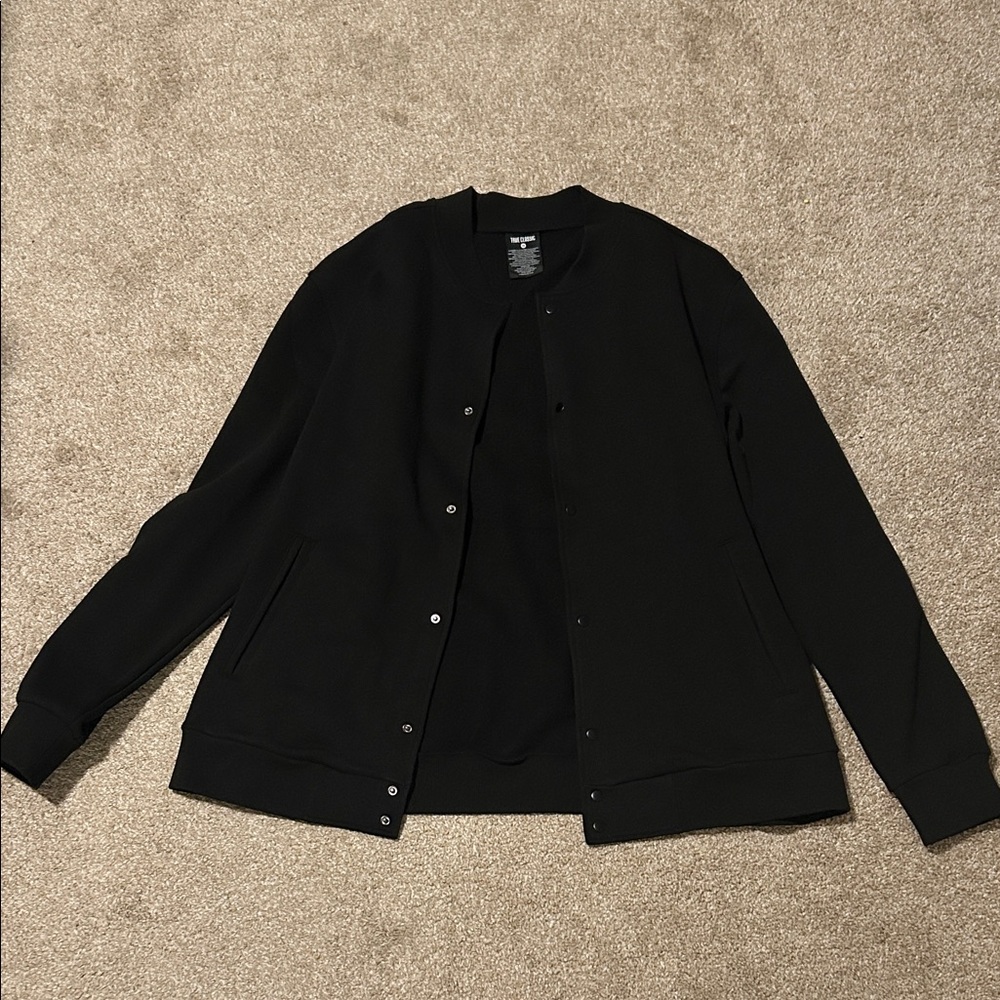 Sleek Black Varsity Jacket